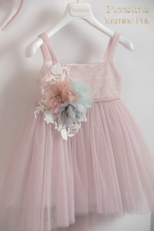 Piccolino Yasmine Pink christening dress