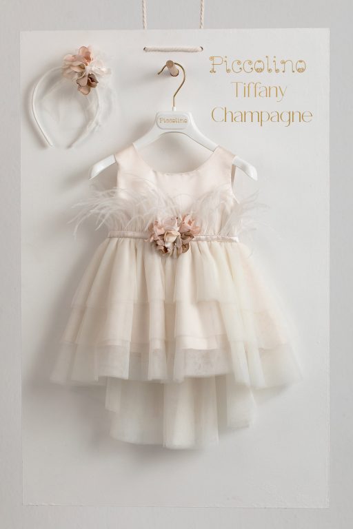 Piccolino Tiffany Champagne Christening Gown
