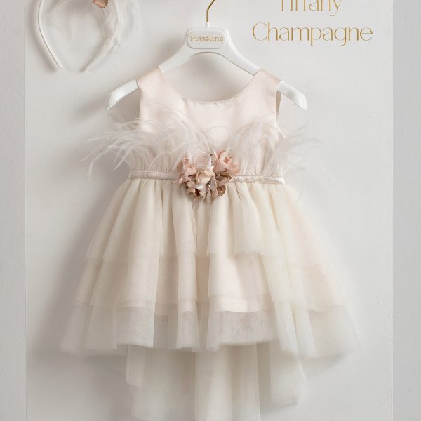 Piccolino Tiffany Champagne Christening Gown