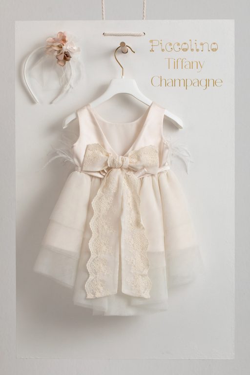 Piccolino Tiffany Champagne Christening Gown