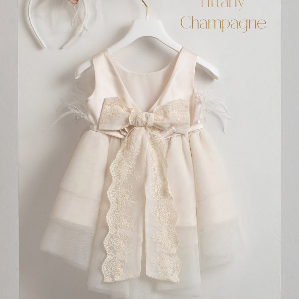 Piccolino Tiffany Champagne Christening Gown