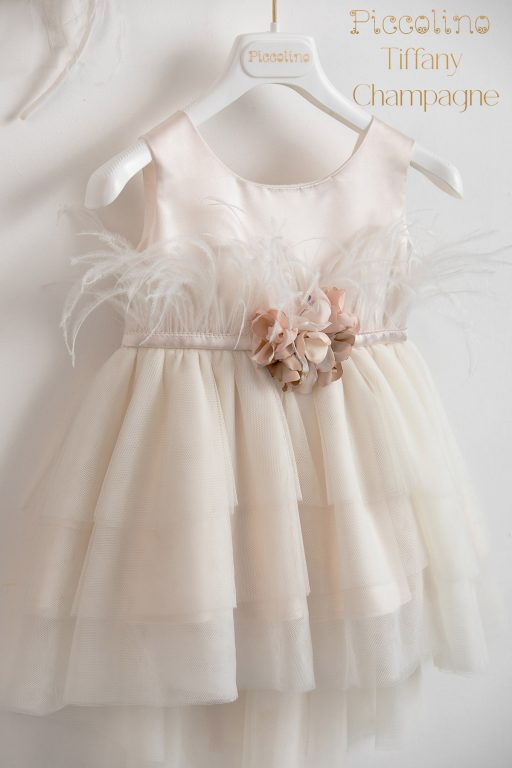 Piccolino Tiffany Champagne Christening Gown