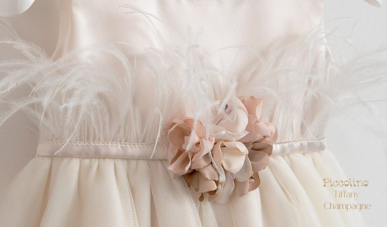 Piccolino Tiffany Champagne Christening Gown