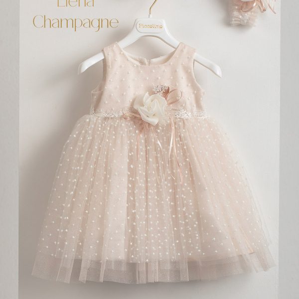 Piccolino Elena Champagne baptism dress