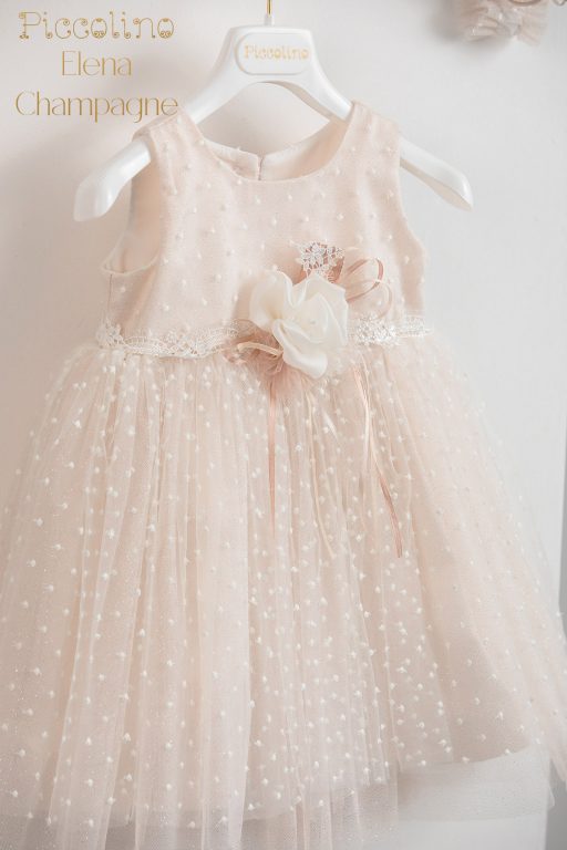 Piccolino Elena Champagne baptism dress