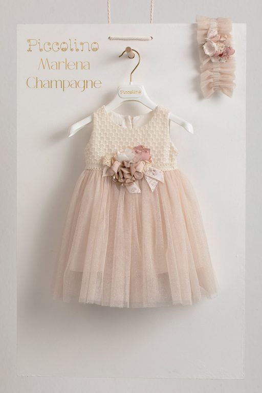 Piccolino Marlena Champagne baptism dress