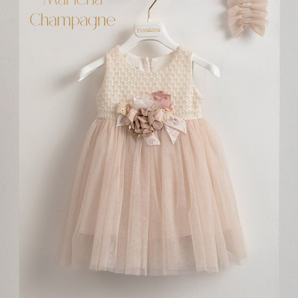 Piccolino Marlena Champagne baptism dress