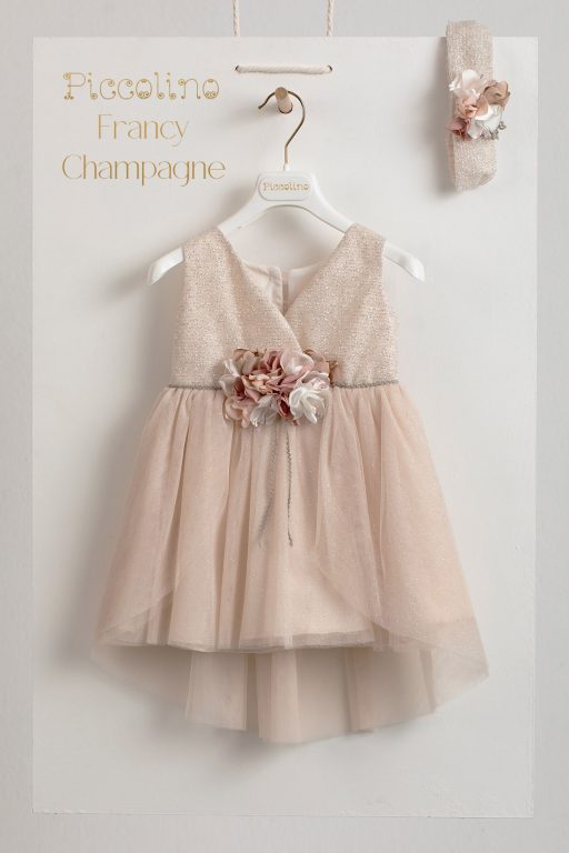Piccolino Francy champagne christening dress