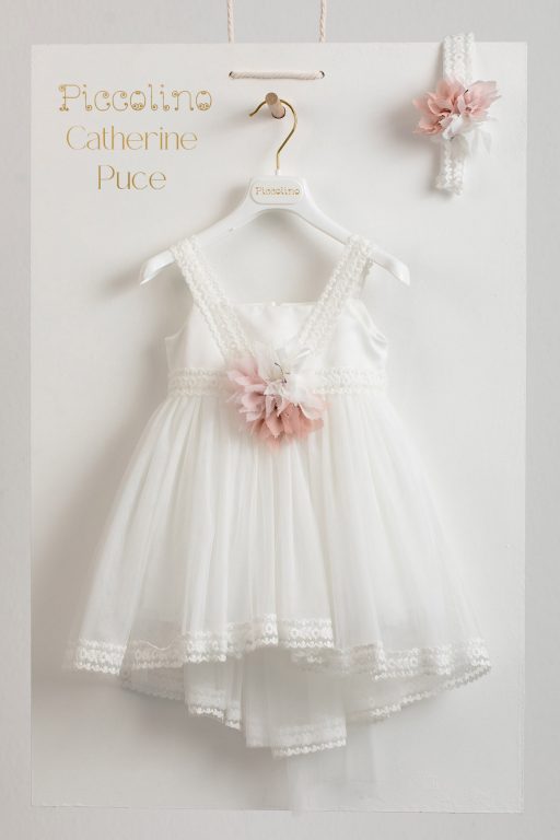 Baptismal dress Piccolino Catherine ivory -puce
