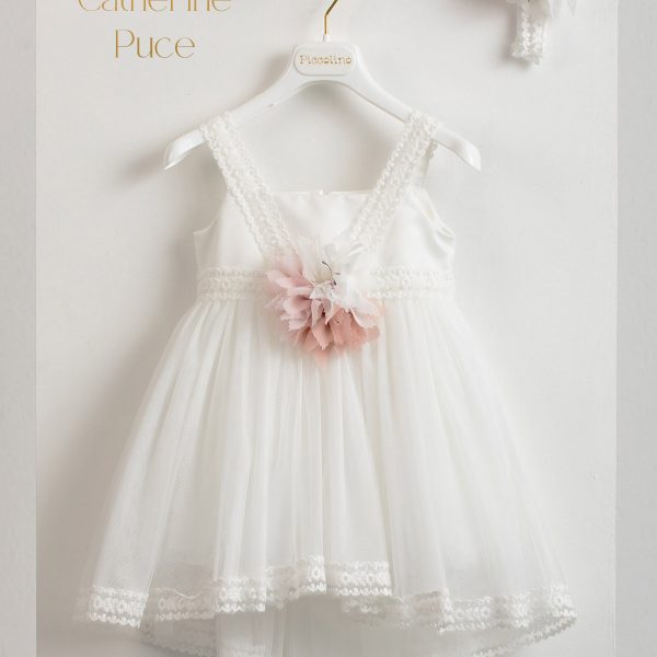 Baptismal dress Piccolino Catherine ivory -puce