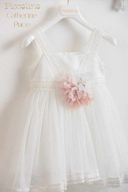 Baptismal dress Piccolino Catherine ivory -puce