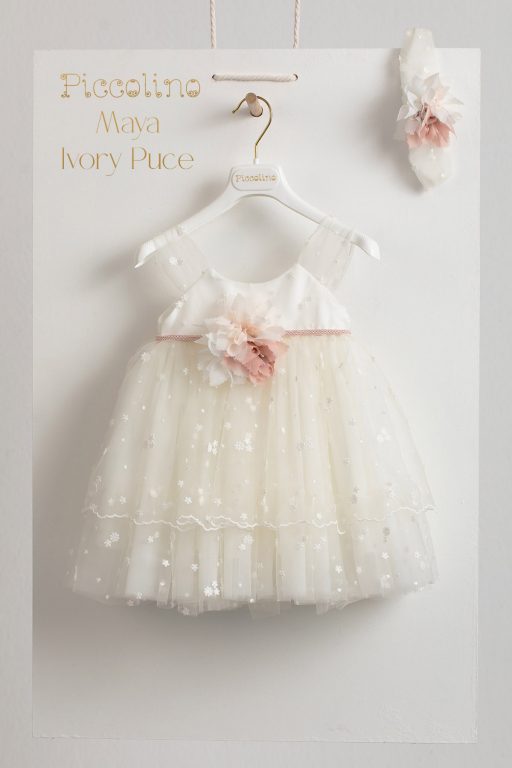 Βαπτιστικό φόρεμα Piccolino Maya Ivory-Puce