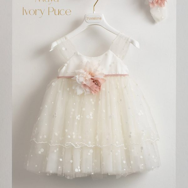 Βαπτιστικό φόρεμα Piccolino Maya Ivory-Puce