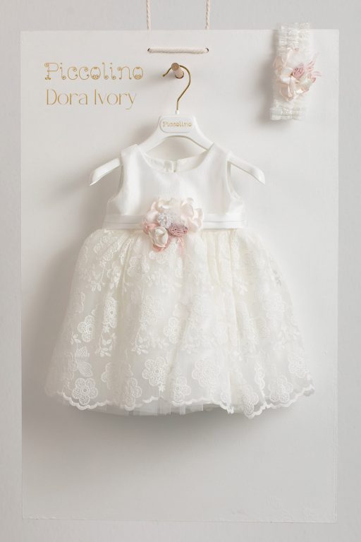 Baptismal dress Piccolino Dora ivory-puce