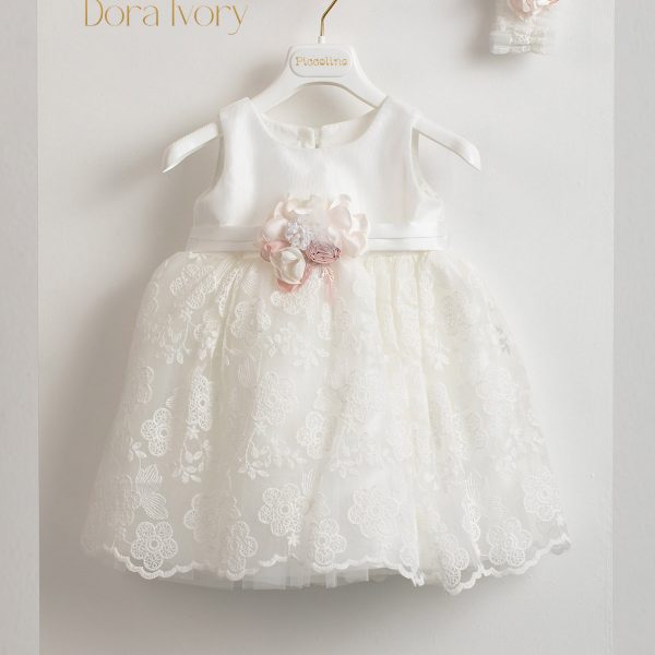 Baptismal dress Piccolino Dora ivory-puce