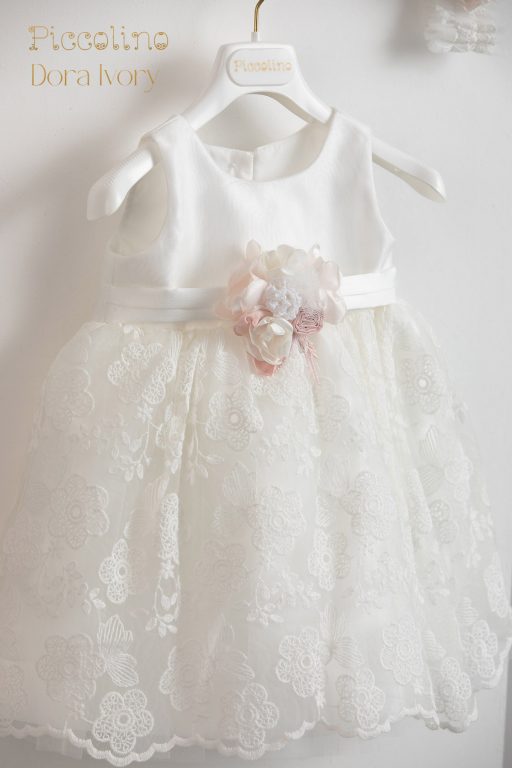 Baptismal dress Piccolino Dora ivory-puce