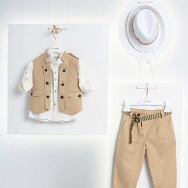 Βαπτιστικό κοστούμι  Be Fabulous Che σε χρώμα Total Beige