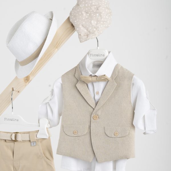 Βαπτιστικό κοστούμι Piccolino Massimo σε χρώμα Beige