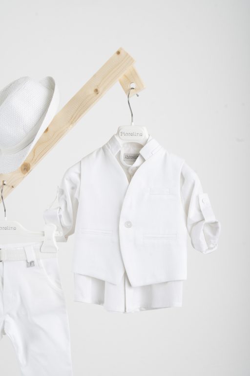 Βαπτιστικό κοστούμι Piccolino Luciano σε χρώμα White