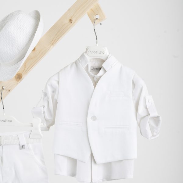 Βαπτιστικό κοστούμι Piccolino Luciano σε χρώμα White