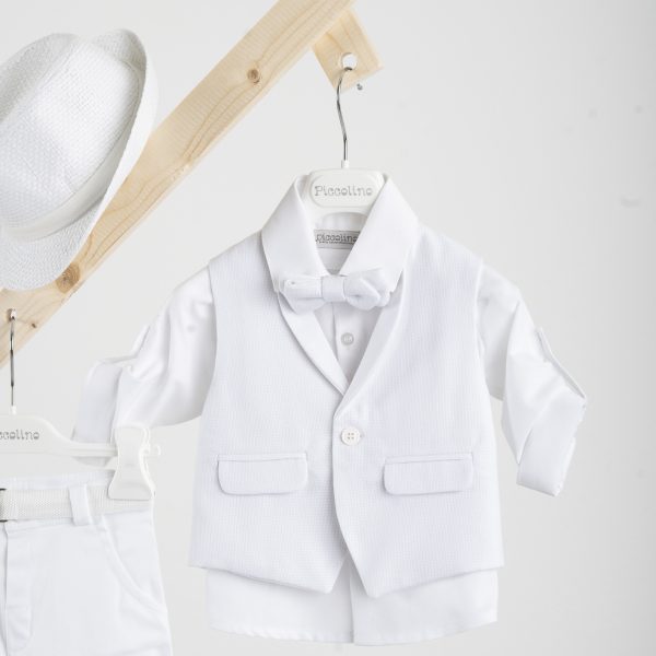 Βαπτιστικό κοστούμι Piccolino Ian σε χρώμα white