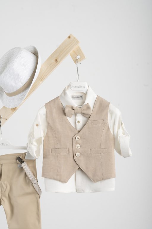 Βαπτιστικό κοστούμι Piccolino Bob σε χρώμα Beige