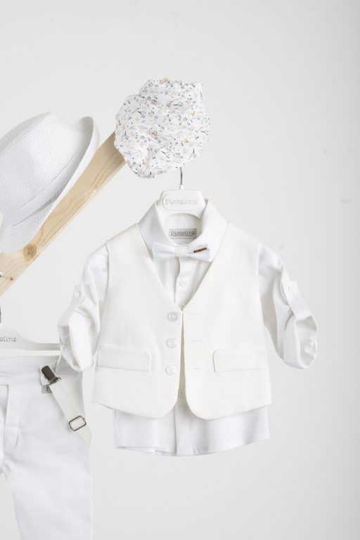 Βαπτιστικό κοστούμι Piccolino Pablo σε χρώμα White