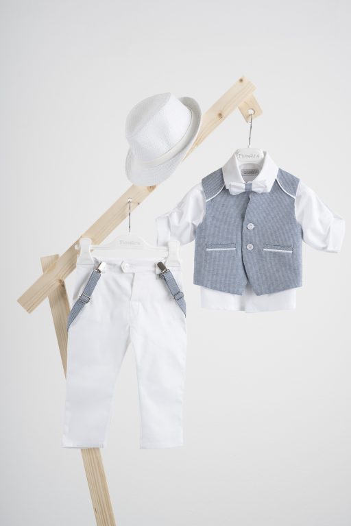 Βαπτιστικό κοστούμι Piccolino Francisco σε χρώμα blue-white