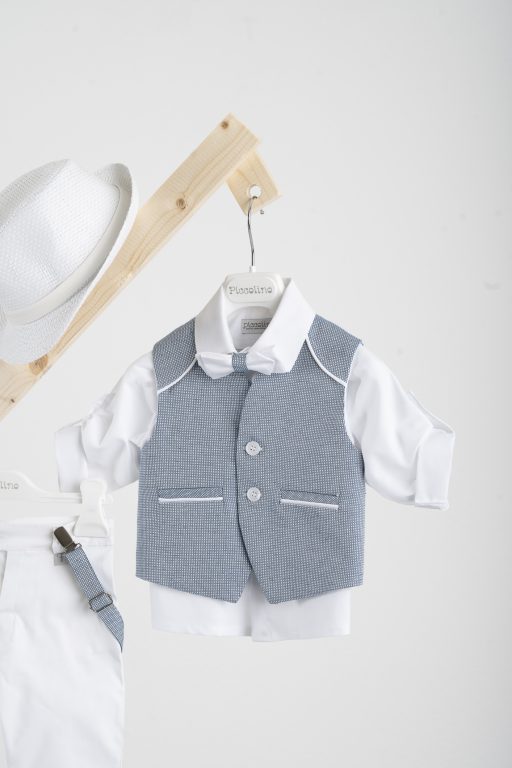 Βαπτιστικό κοστούμι Piccolino Francisco σε χρώμα blue-white