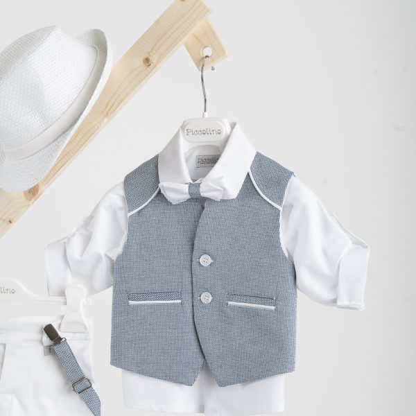 Βαπτιστικό κοστούμι Piccolino Francisco σε χρώμα blue-white