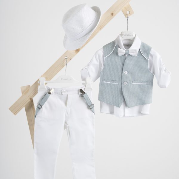Βαπτιστικό κοστούμι Piccolino Francisco σε χρώμα mint-white