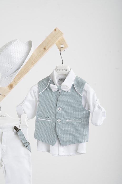 Βαπτιστικό κοστούμι Piccolino Francisco σε χρώμα mint-white