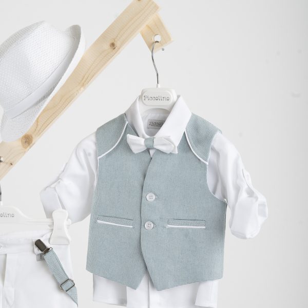 Βαπτιστικό κοστούμι Piccolino Francisco σε χρώμα mint-white