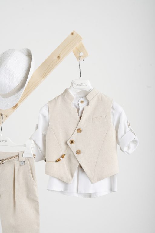 Βαπτιστικό κοστούμι Piccolino Enrique σε χρώμα Beige