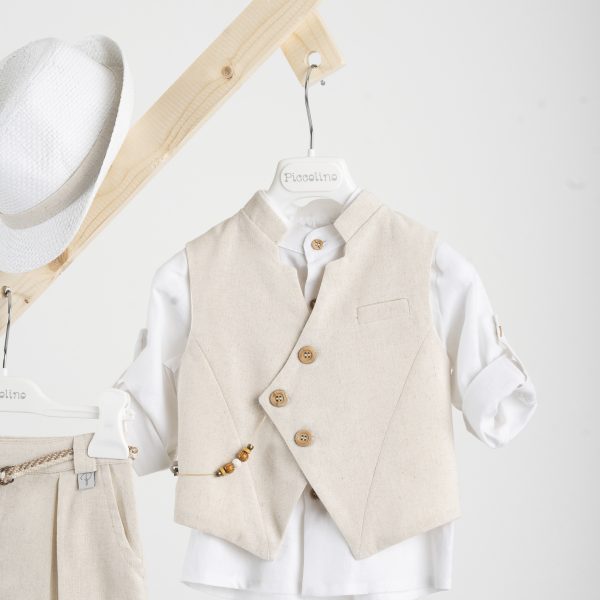 Βαπτιστικό κοστούμι Piccolino Enrique σε χρώμα Beige