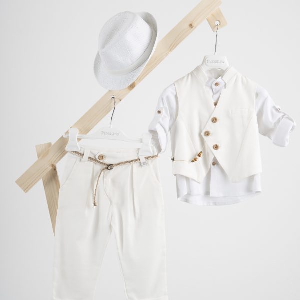 Βαπτιστικό κοστούμι Piccolino Enrique σε χρώμα Off White