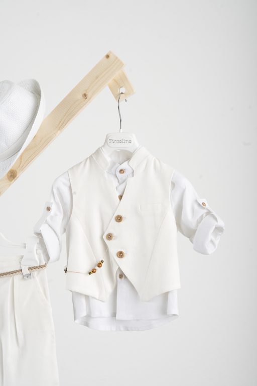 Βαπτιστικό κοστούμι Piccolino Enrique σε χρώμα Off White