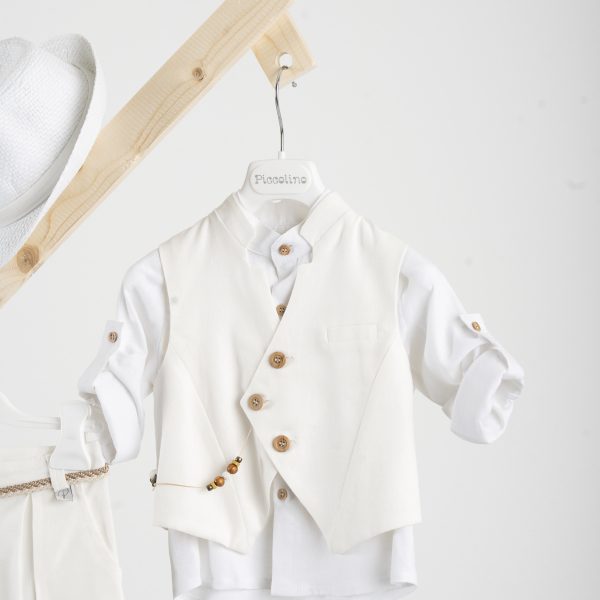 Βαπτιστικό κοστούμι Piccolino Enrique σε χρώμα Off White