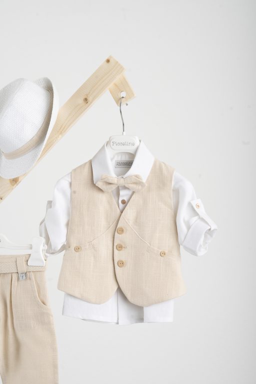Βαπτιστικό κοστούμι Piccolino Rafael σε χρώμα Beige