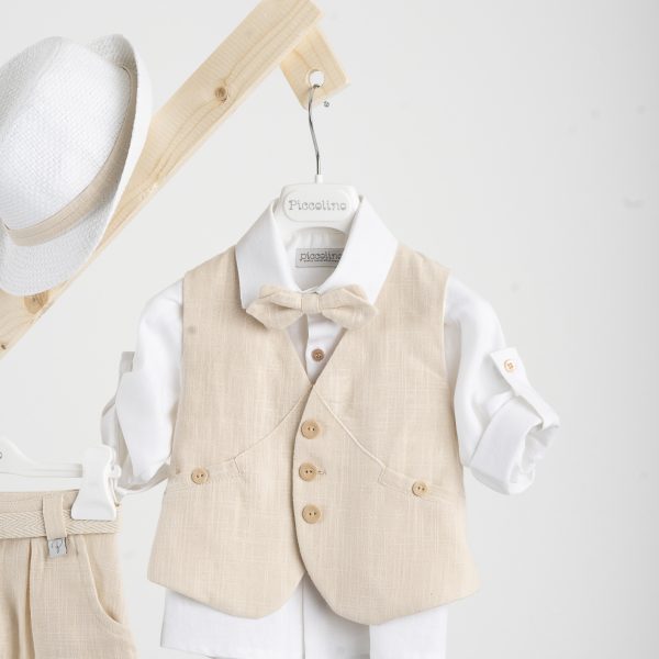 Βαπτιστικό κοστούμι Piccolino Rafael σε χρώμα Beige