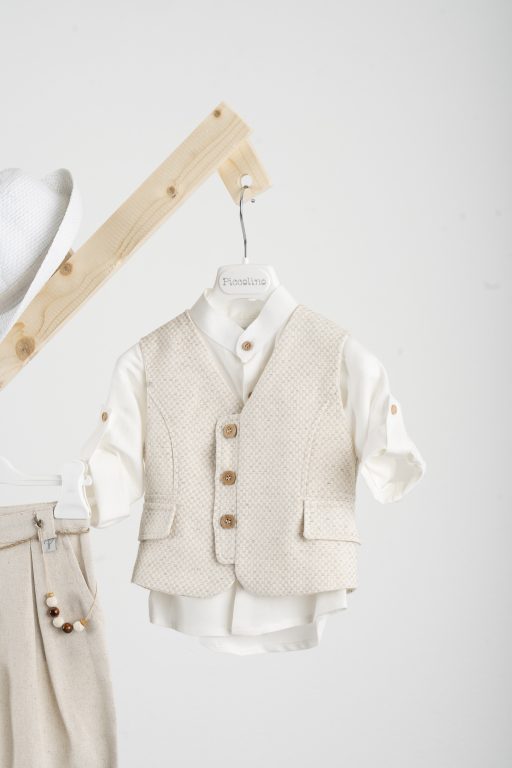 Βαπτιστικό κοστούμι Piccolino Lewis σε χρώμα Beige