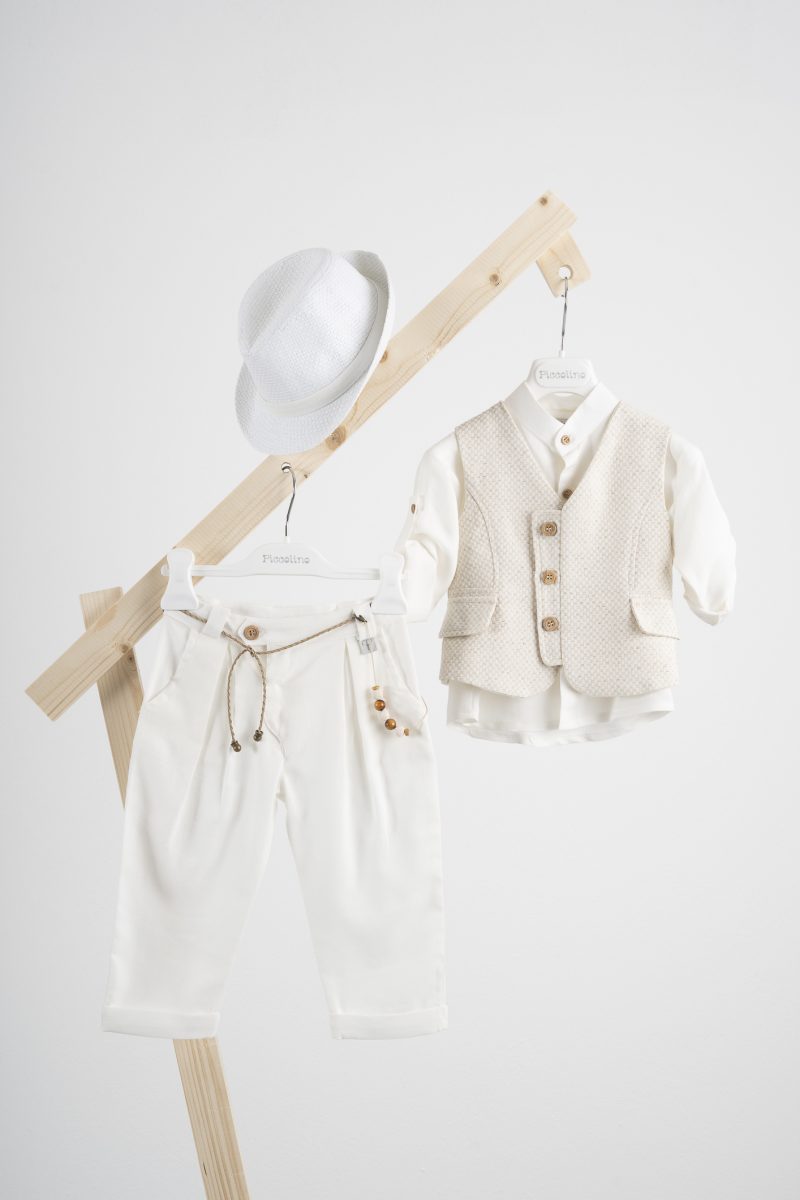Βαπτιστικό κοστούμι Piccolino Lewis σε χρώμα Off white Βαπτιστικό κοστούμι Piccolino Lewis σε χρώμα Off white