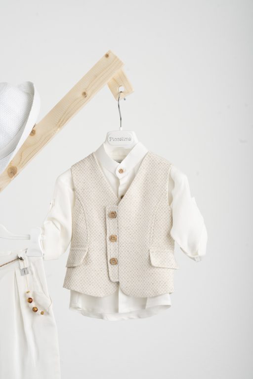 Βαπτιστικό κοστούμι Piccolino Lewis σε χρώμα Off white