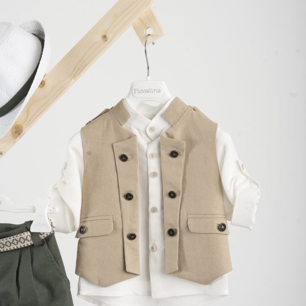 Βαπτιστικό κοστούμι  Piccolino Che σε χρώμα Beige
