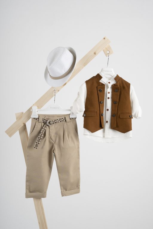 Βαπτιστικό κοστούμι  Piccolino Che σε χρώμα Ginger-Beige