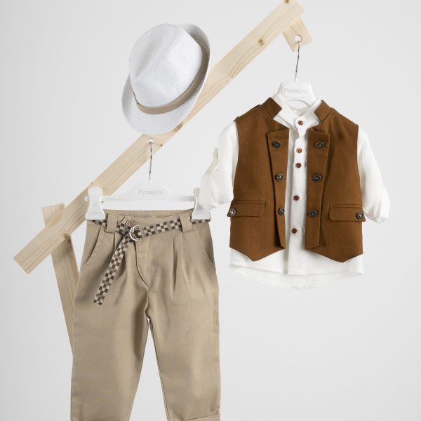 Βαπτιστικό κοστούμι  Piccolino Che σε χρώμα Ginger-Beige