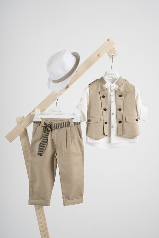 Βαπτιστικό κοστούμι  Piccolino Che σε χρώμα Total Beige