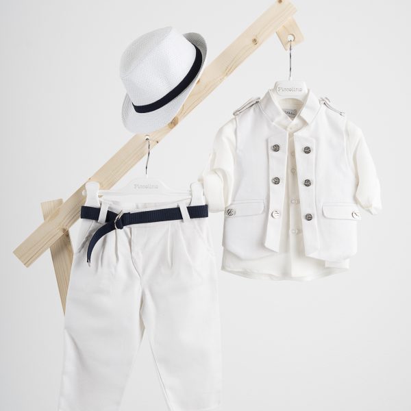 Βαπτιστικό κοστούμι  Piccolino Che σε χρώμα Total Off White