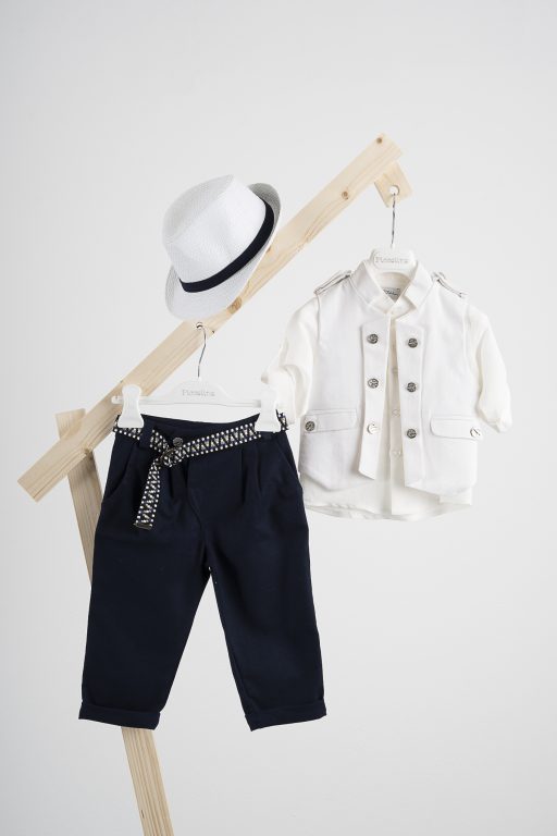 Βαπτιστικό κοστούμι  Piccolino Che σε χρώμα Off White