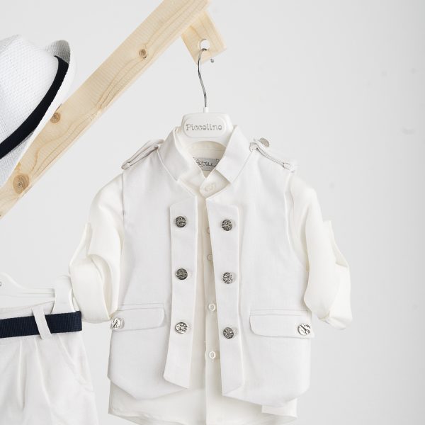 Βαπτιστικό κοστούμι  Piccolino Che σε χρώμα Total Off White